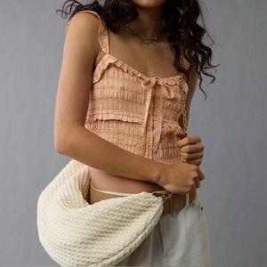 NWT Crochet Crescent Bag